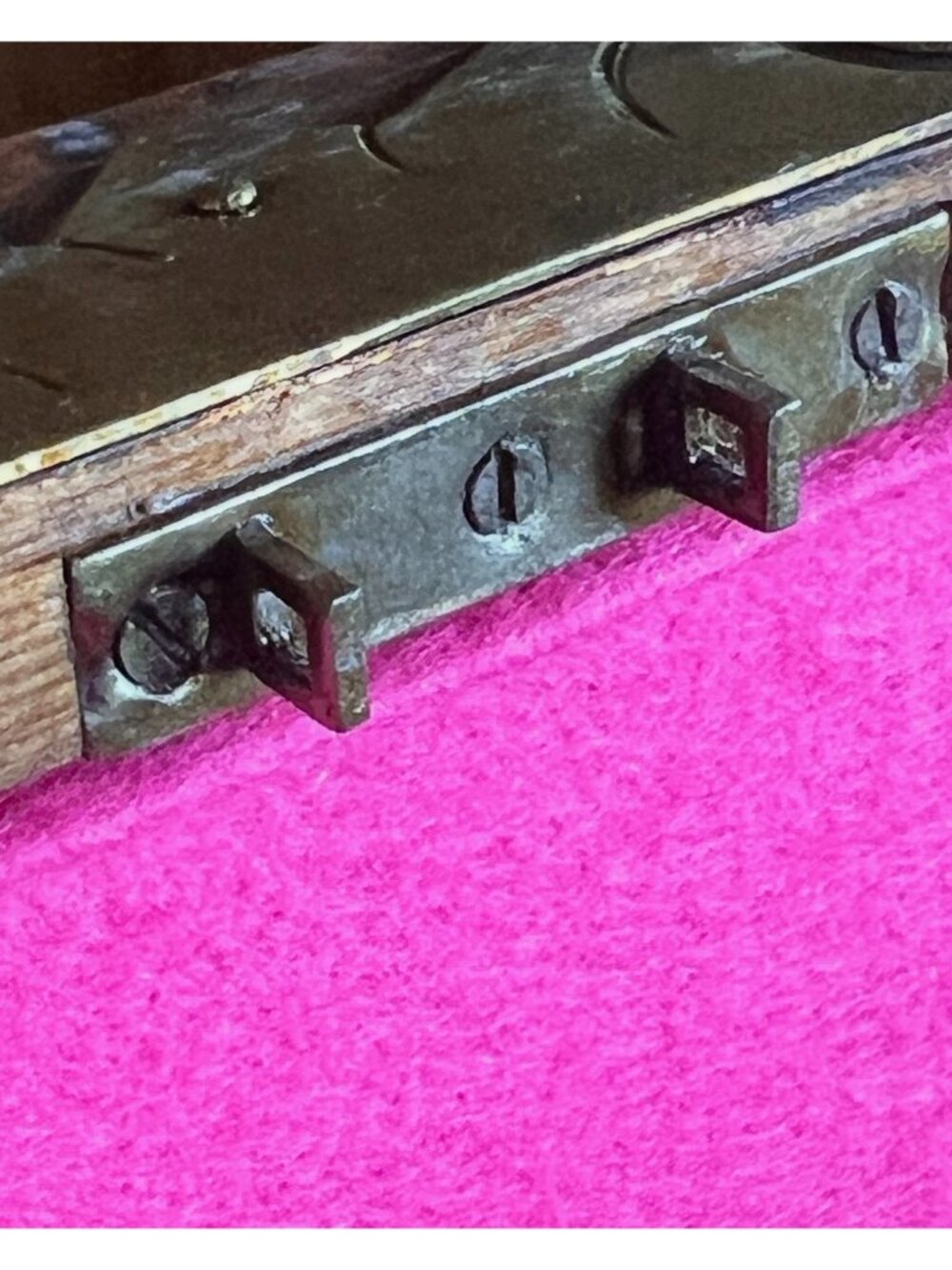 Antique Anglo-Indian Coper Clad Wood Box Brass Hardware & Handles c.1900 Patina - Picture 13 of 16